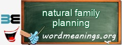 WordMeaning blackboard for natural family planning